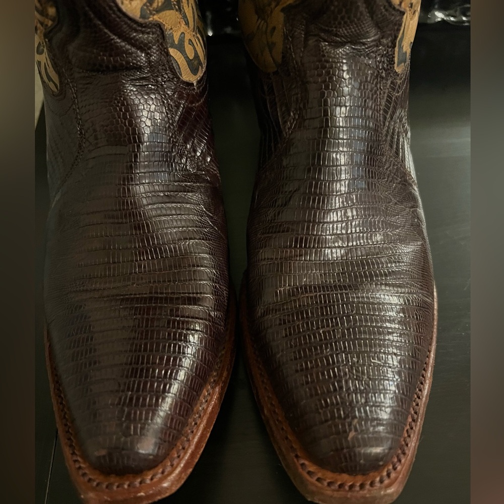 Frye Lilly Lizard/Tooled leather/Boho Western Boots - Picture 9 of 14